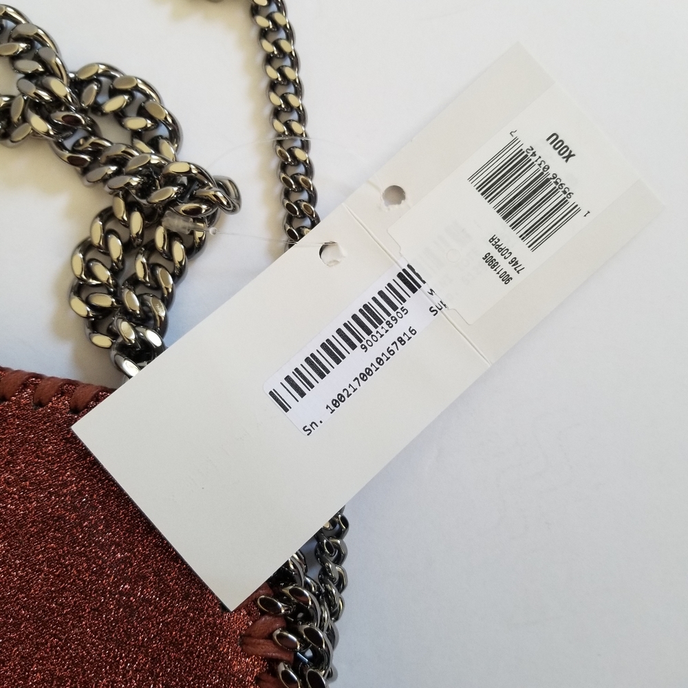 Stella McCartney Lurex Falabella Three Chain Crossbody Bag Rust - Picture 13 of 13
